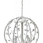 Lustre De Ferro De Teto Redondo Modelo Arabesco Branco