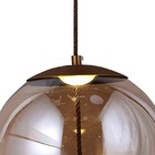 Lustre De Led Com Metal E Vidro 3.0k Marrom New Line Pd-1082