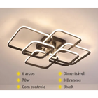 Lustre De Led Luminária Moderna 3 Cores Controle Remoto 70w