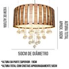 Lustre De Madeira Com Cristais Legítimos 50cm Amêndola
