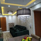 Lustre De Madeira Com Cristais Legítimos 50cm Imbuia