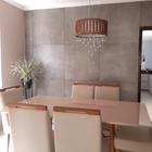 Lustre De Madeira Redondo 40cm Amêndola + Led