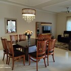 Lustre De Madeira Redondo Com Cristais 60cm Imbuia