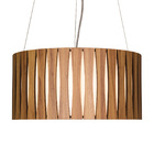 Lustre De Madeira Redondo Grande Amêndola 40cm Modelo Macauã