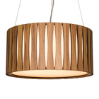 Lustre De Madeira Redondo Grande Amêndola 40cm Modelo Macauã