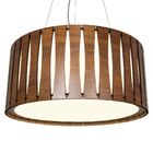 Lustre De Madeira Redondo Grande Imbuia 50cm Modelo Macauã