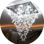 Lustre De Teto Para Sala Com Base De Inox Espelhado 42x42cm 7