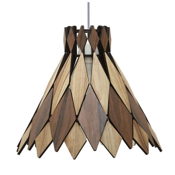 Lustre Decorativo Madeira Pendente Jericoacoara 27cm Pau Ferro