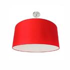 Lustre Dome Pelegrin Pel-021 Metal Tecido Vermelho