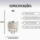 Lustre Duquesa Cúpula Branca Com Cristais Legítimos K9 Alto B