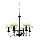 Lustre Em Metal Preto Com Cúpulas Em Tecido 6e14