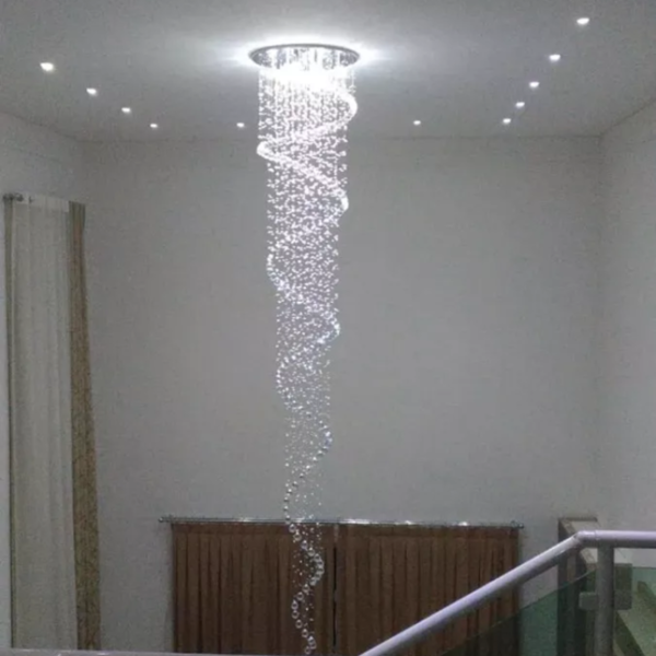 Lustre Espiral Para Vão De Escada/ Pé Direito Duplo Com 3,80