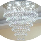 Lustre Grande De Cristal Torre Base De Inox 60cm Diâmetro 3,5