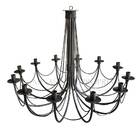 Lustre Grande Luminária Ferro Teto Rústica Aramado 12 Bocais