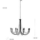 Lustre Grande Luminária Ferro Teto Rústica Aramado 8 Bocais P
