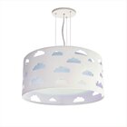 Lustre Infantil  Nuvens Duplo Com Recortes Azul Bebê 30x16