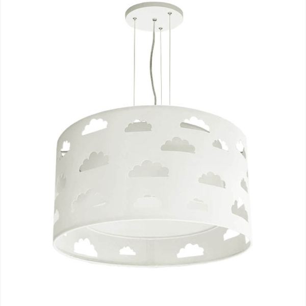 Lustre Infantil Nuvens Recorte Cinza 30x16