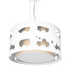 Lustre Infantil Pendente Carrinhos  Cru 30x16