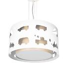 Lustre Infantil Pendente Carrinhos  Cru 30x16