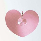 Lustre Infantil Pendente Corações C/ Cristais  Rosa 25x25