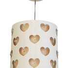 Lustre Infantil Pendente Corações C/ Cristais Crú 25x25