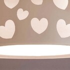 Lustre Infantil Pendente Corações Duplo - Branco 50x16