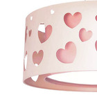 Lustre Infantil Pendente Corações Duplo - Rosa 50x16