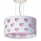 Lustre Infantil Pendente Corções C/ Cristais  Lilás 30x16
