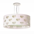 Lustre Infantil Pendente Corções C/ Cristais Branco 40x16