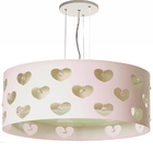 Lustre Infantil Pendente Corções C/ Cristais Crú 50x16