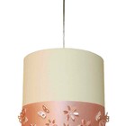 Lustre Infantil Pendente Faixa Flores E Borboletas - Crú 25x25