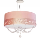Lustre Infantil Pendente Faixa Flores E Borboletas Rosa 50
