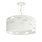 Lustre Infantil Pendente Nuvens Recortes Branco 50x16