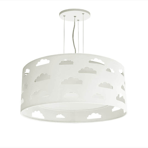 Lustre Infantil Pendente Nuvens Recortes Cinza 50x16