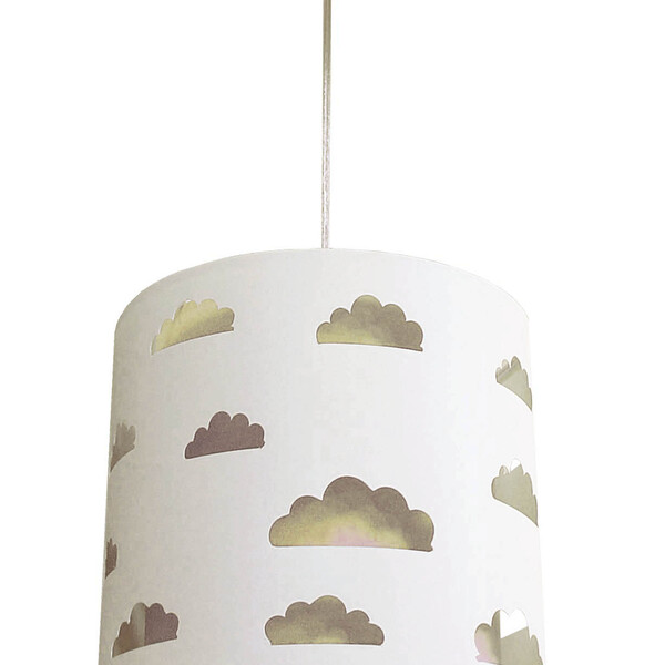 Lustre Infantil Pendente Nuvens Recortes Crú 25x25