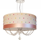 Lustre Infantil Pendente Pérolas Coloridas 50x15 Crú