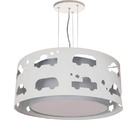 Lustre Infantil Pendente Recorte Carrinhos 50x16 Cinza