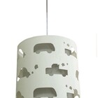 Lustre Infantil Pendente Recorte Carrinhos  25x25 Cinza