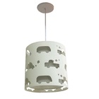 Lustre Infantil Pendente Recorte Carrinhos  25x25 Cinza