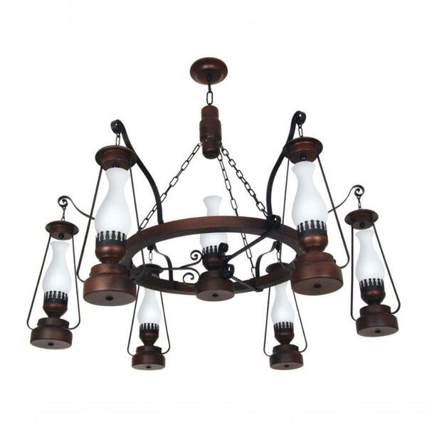 Lustre Lampião 887e Luminária Rústica 7 Lâmpadas Luminárias Leroy Merlin
