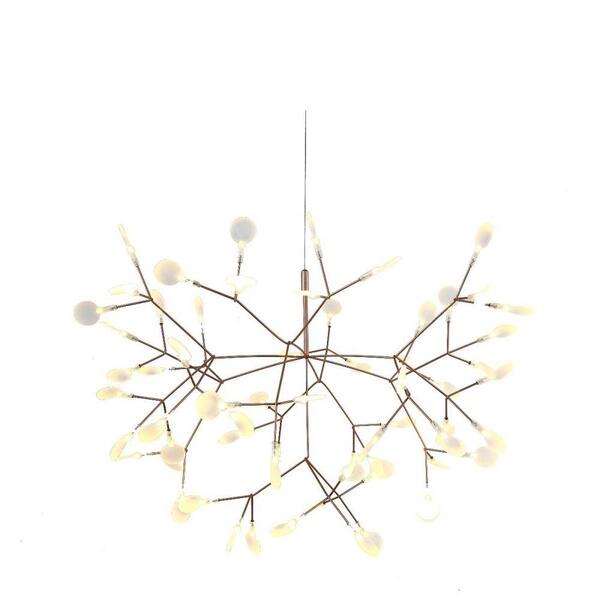 Lustre Led 22,5w Twing Dourado Ø72cm Mais Luz Bivolt