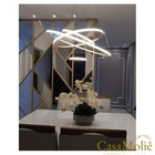 Lustre Led 4 Anéis Moderno 125w 80cm Dourado C/ Controle