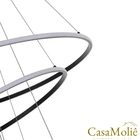 Lustre Led 4 Anéis Moderno 125w 80cm Preto C/ Controle