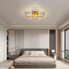 Lustre Led Luminária Geométrica 50w Dourado 3 Cores