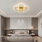 Lustre Led Luminária Geométrica 50w Dourado 3 Cores