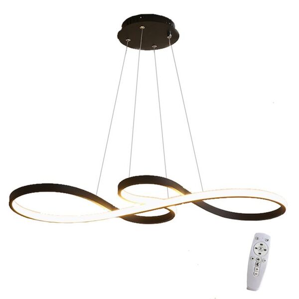 Lustre Led Luminária Pendente Infinito Luxo Design Moderno Bi