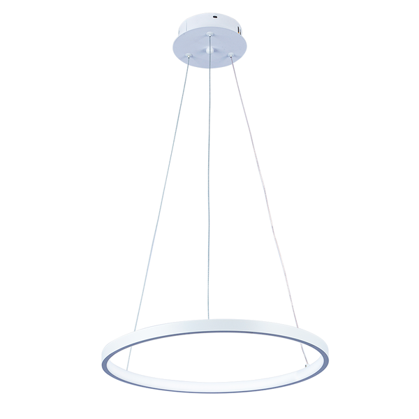 Lustre Led Moderno Luxuoso 1 Anel Ring 40cm 18w 6500k Branco-