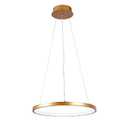 Lustre Led Moderno Luxuoso 1 Anel Ring 40cm 18w 6500k Dourado