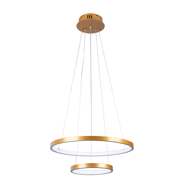 Lustre Led Moderno Luxuoso 2 Anéis Ring 20 E 40cm 29w 6500k D