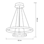 Lustre Led Moderno Luxuoso 2 Anéis Ring 40 E 60cm 45w 6500k B